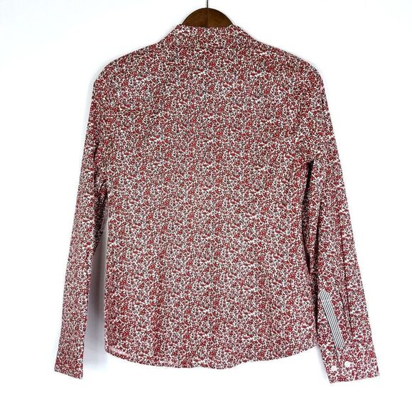 Court & Rowe Red Ditsy Fields Print Floral Button Up Shirt - Picture 6 of 11